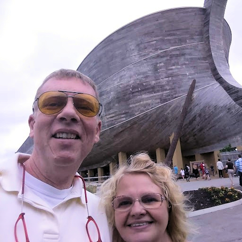 John Playford and wife at Noah's Ark museum