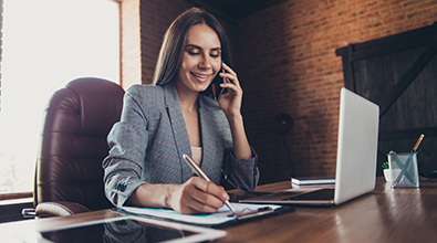 Woman making phone call