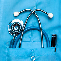 Stethoscope in a pocket