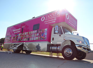 Mobile Mammography Truck used for mammogram screening.