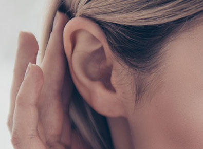 Beautiful woman's ear