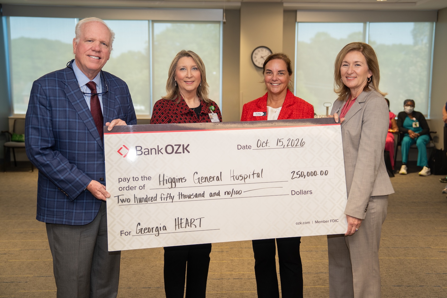 Article image for Higgins General Hospital Receives $250,000 from Bank OZK for Ninth Consecutive Year Through Georgia HEART Program
