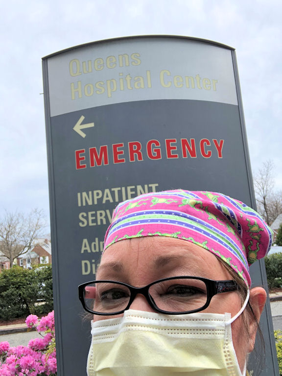 Tanner’s Gina Robertson, RN, at Queens Hospital Center in New York during the pandemic