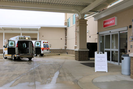 Ambulances outside Tanner Medical Center East Alabama