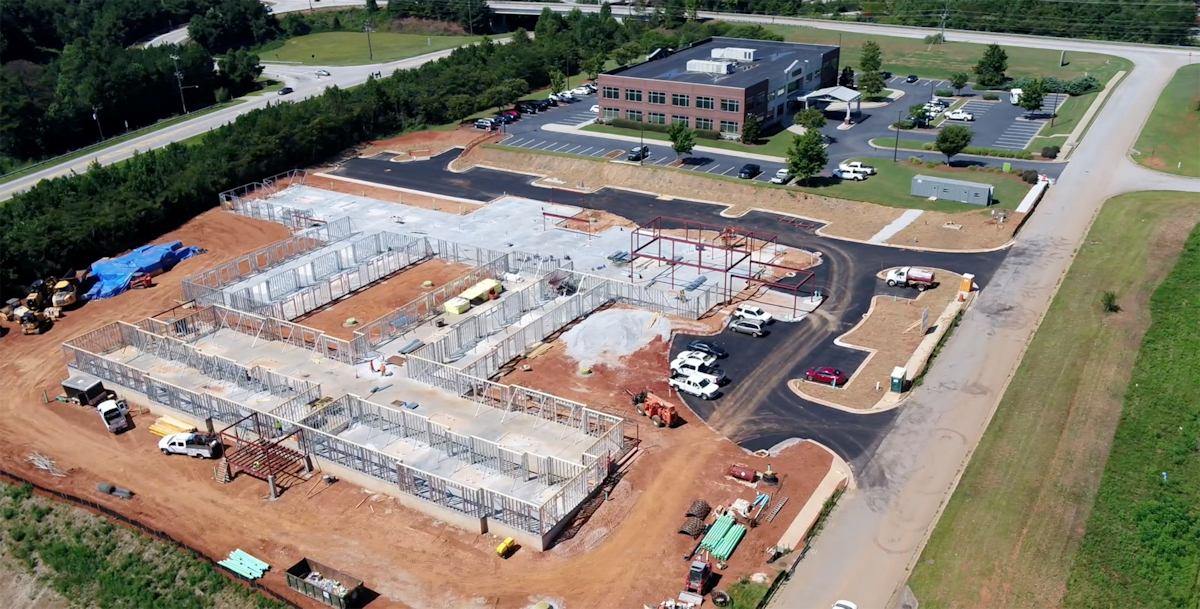 Aerial view of construction for The Birches at Villa Rica