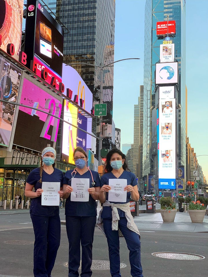 Tanner nurses in New York's Times Square
