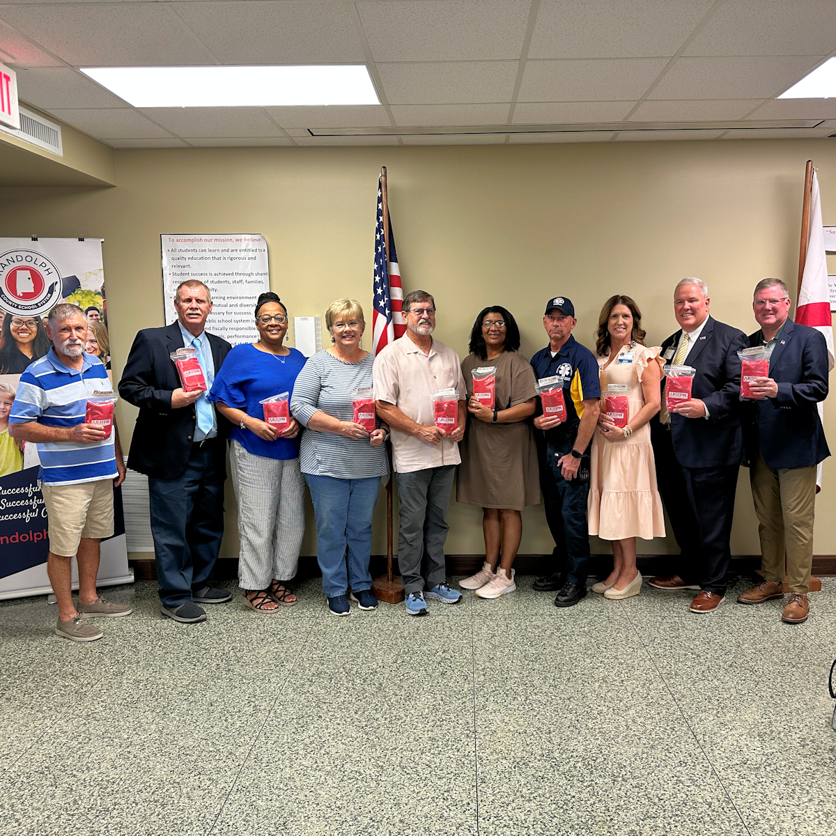 Group photo of STOP THE BLEED donation
