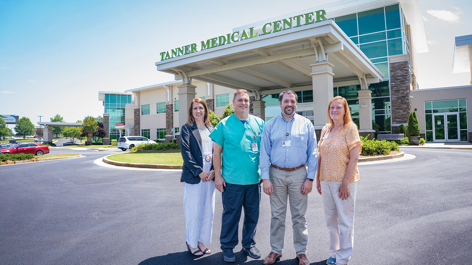 TMCEA staff outside of hospital