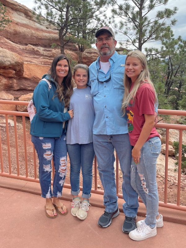Pictured with Mike Shinn are his daughter and granddaughters. From left to right are Christina Shoemaker, Willow Shoemaker, Mike Shinn and Emma Shoemaker.