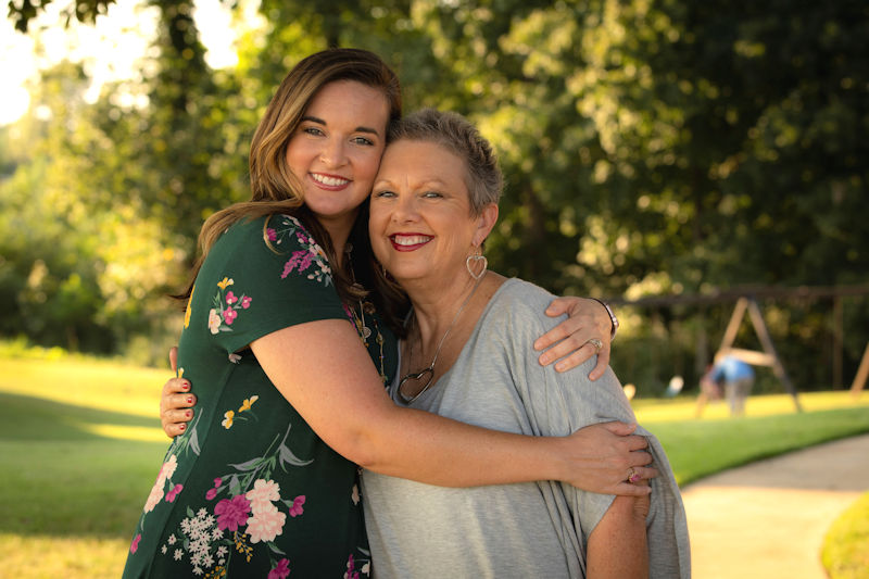 Cancer survivor Sharon Easter with daughter