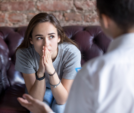Young girl at therapists office