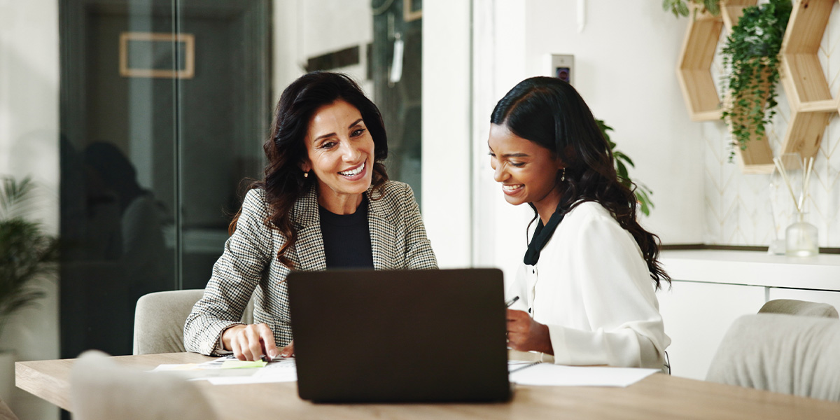 Two women talking