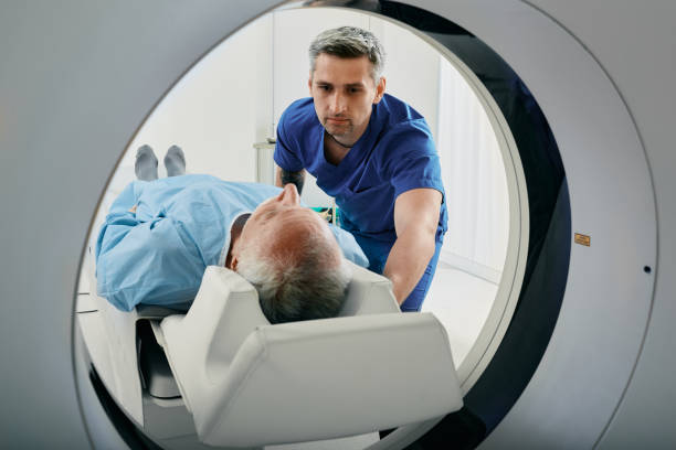 Patient getting an MRI done