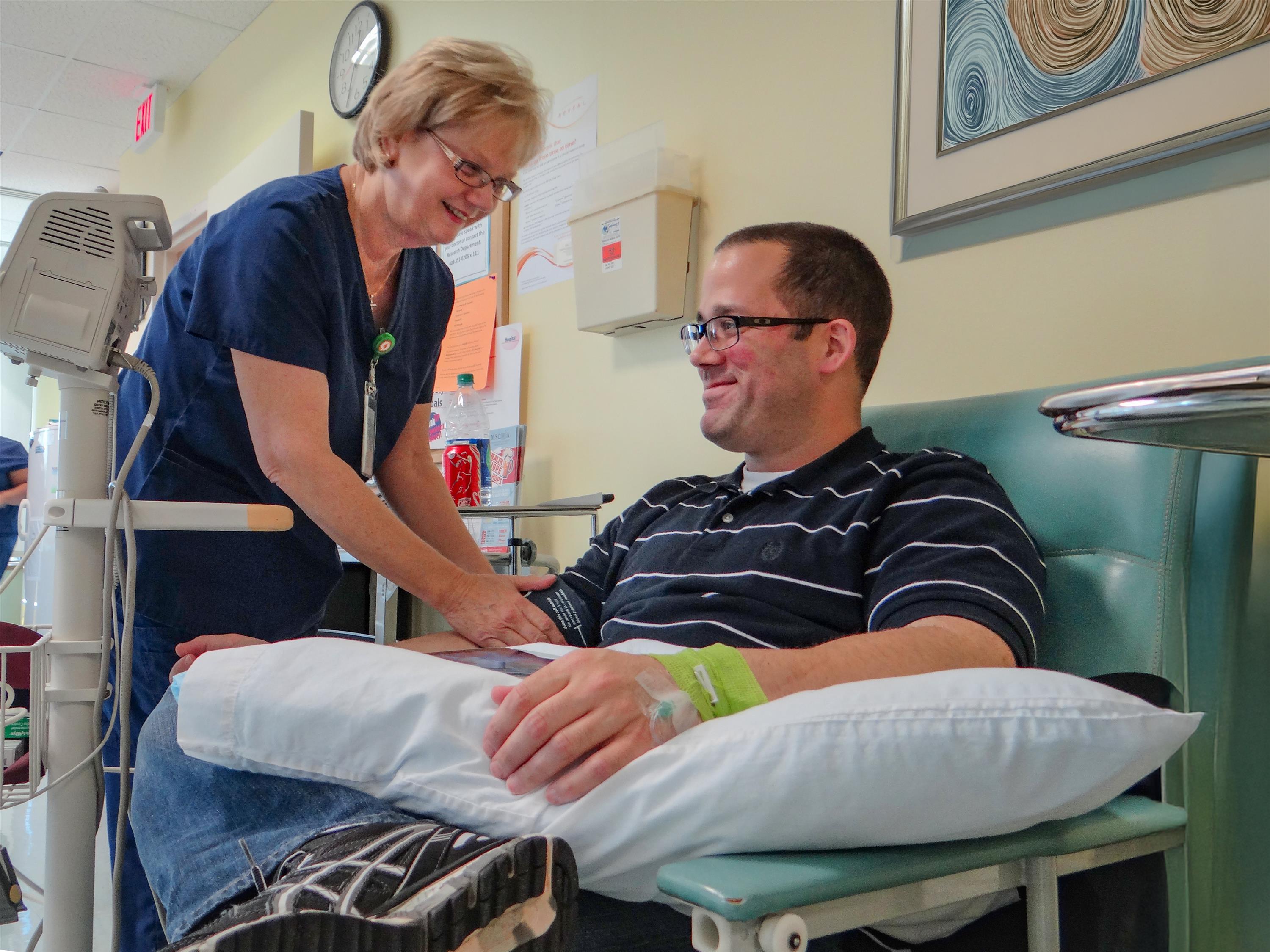 Nurse preforming test on patient
