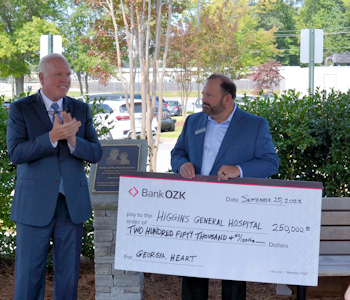 Bank OZK Contributes $250,000 to Higgins General Hospital in Bremen, Georgia for the Fifth Year in a Row